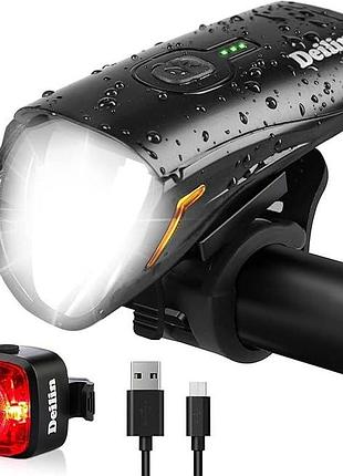 Комплект велосипедных фонарей deilin rechargeable led bike light lf-12, lr-06k велосипедный led фонарь