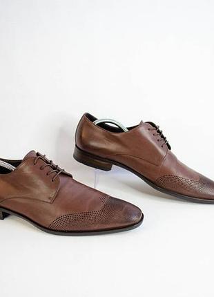 Hugo boss мужские кожаные туфли броги дерби оригинал! размер 42-43 27,5 см