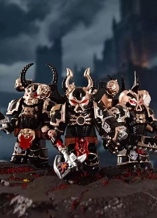 Набір фігурок warhammer космодесант хаосу чорний легіон 3 шт сумісні з лего
