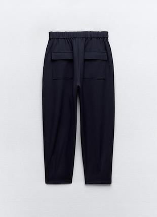 Брюки carrot fit с защипами внизу базовые стильные 4
