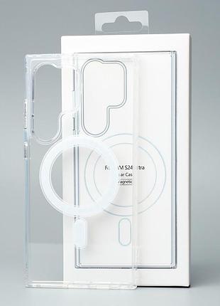 Силиконовый чехол magsafe clear для samsung s24 ultra прозрачный