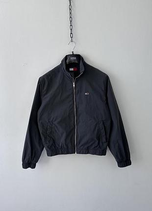Куртка бомбер чоловіча tommy jeans hilfiger nylon bomber windbreaker jacket mens size xs grey full zip