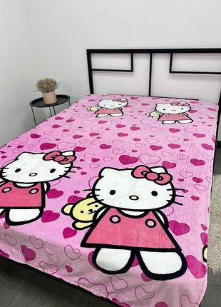 Плед велсофт детский 150х200 hello kitty хелоу китти