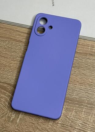 Силиконовый чехол на samsung galaxy a07, бузковый противоударный с защитой камеры и микрофиброй