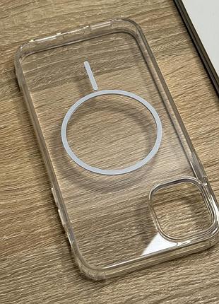 Прозорий чохол на iphone 12 pro max ударозахищений магнітний magsafe crystal white thin