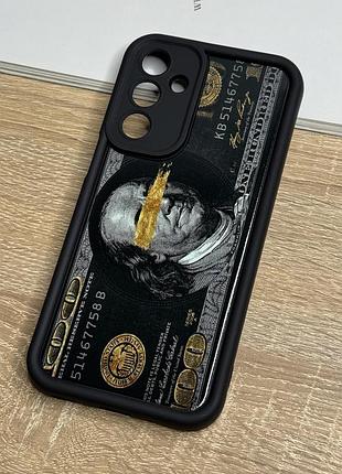 Силиконовый чехол на samsung galaxy a16, черный противоударный с защитой камеры money design