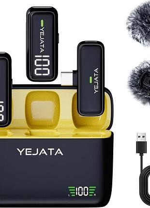 Бездротовий мікрофон yejata k6 петличний мікрофон для смартфона приймач із портом type c і зарядним кейсом