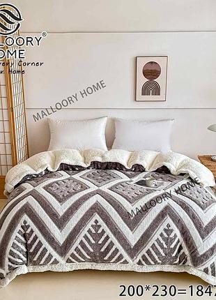 Плед на овчине в скандинавском стиле 200х230 mallory home на молнии пепел