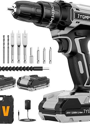 Аккумуляторная дрель jygmpro power tools mr5805t дрель с 2 аккумуляторами 21 в, электродрель со сверлами