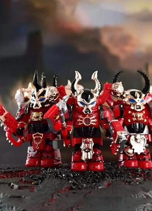 Набір фігурок warhammer космодесант хаосу чорний легіон 3 шт сумісні з лего