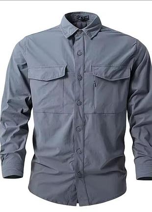 Летняя мужская рубашка outdoor lite, grey (серый)