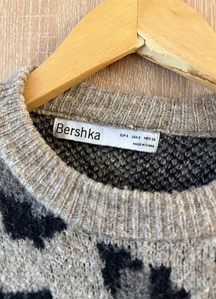 Теплий леопардовий светр bershka 5