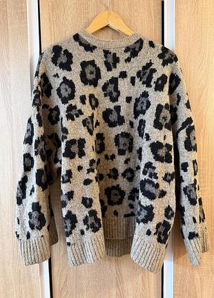 Теплий леопардовий светр bershka 4