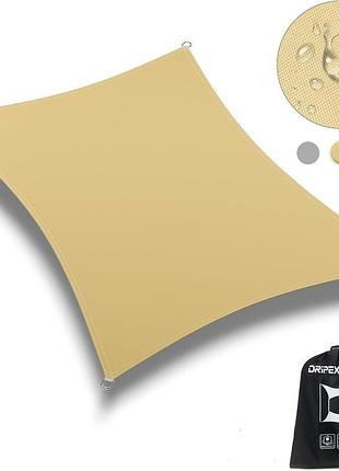 Тент парус с защитой от солнца и влаги 4х5м dripex sun sail 160 gsm водоотталкивающий навес для сада/балкона/террасы