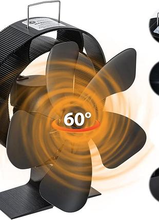 Вентилятор для печі change moorewood stove fan 5-blade кам'яний вентилятор без електрики та батарейок
