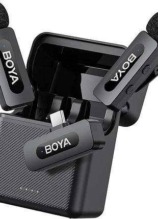 Бездротовий петельний мікрофон boya by-v30 мініпетличний мікрофон із роз'ємом usb type-c