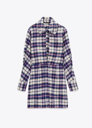 Утеплена сукня в клітинку zara