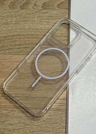Чехол для iphone 16 pro max прозрачный ударозащищенный магнитный magsafe crystal white thin