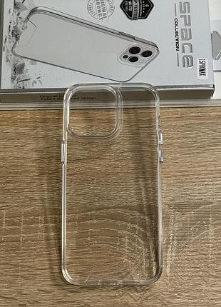 Чохол на iphone 15 pro max прозорий з tpu бортиками, ударостійкий anti-drop