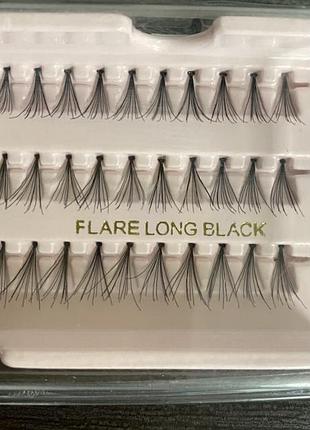 Пучковые ресницы / flare lashes black / long