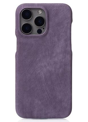 Чохол leather case для iphone 14 pro max deep purple