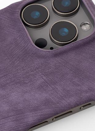 Чехол leather case для iphone 14 pro max deep purple 2