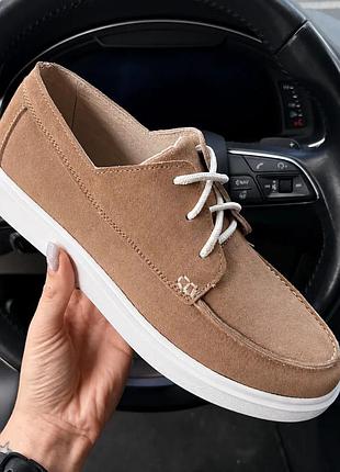 Чоловічі повністю шкіряні лофери мокасини  urban style beige беж