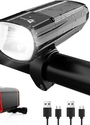 Велосипедный фонарь с солнечной зарядкой owleye k930 комплект фонарей переднего и заднего света