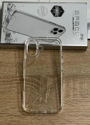Чохол для iphone 16 прозорий з tpu бортиками, ударостійкий anti-drop
