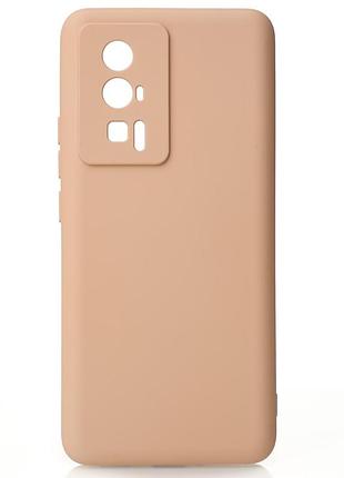 Силіконовий чохол soft silicone case для xiaomi poco f5 pro (без лого) пудра