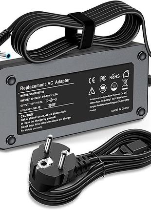 Блок живлення для ноутбука hp replacement ac adapter 200 вт і напругою 19.5 в швидке заряджання