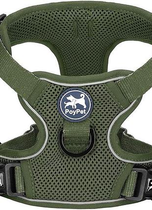 Светоотражающая шлейка для собак poypet dog harness 11302 мягкий дышащий сетчатый жилет для собак-м размер