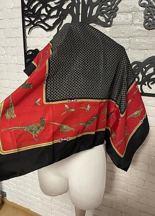 Елегантна вінтажна італійська хустка "art of the scarf" від tie rack з принтом фазанів