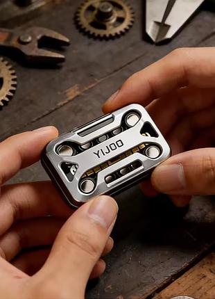 Edc фіджет іграшка 2в1 магнітний слайдер дзвоник fidget toy антістрес клацалка (срібний)