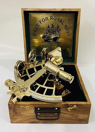 Морской секстант 23 см marine brass sextant сувенирный морской навигационный секстант в деревянном сундуке