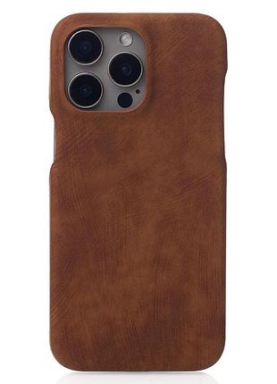 Чохол leather case для iphone 14 pro max brown