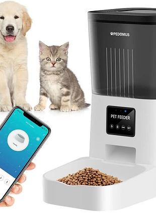 Pedomus wifi автоматический кормушка для кошек и собак: умное питание с приложением 4л объем