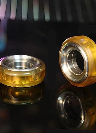 Edc фиджет игрушка кольцо янтарь спиннер магнитный fidget toy антистрес офисный слайдер (янтарный)