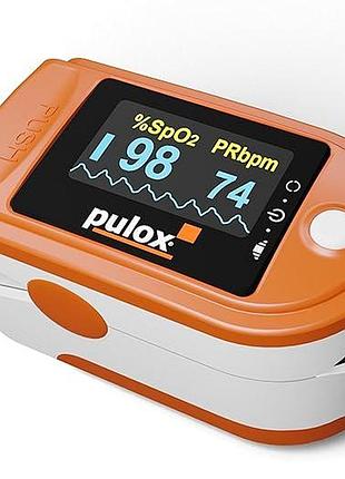 Пульсоксиметр pulox pulsoximeter po-200 solo портативний оксиметр на палець, прилад для вимірювання сатурації