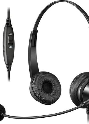 Гарнітура callez call center headsets c502 з мікрофоном і шумозаглушенням, навушники-гарнітура сумісні з офісними телефонами