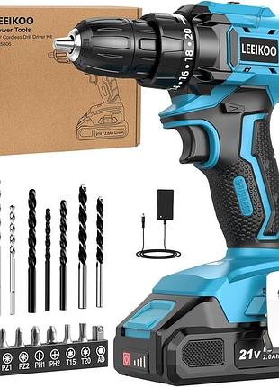 Аккумуляторная дрель-шуруповерт leeikoo power tools mr5805t электрическая дрель с регулировкой крутящего момента