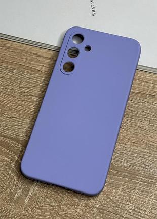 Силиконовый чехол на samsung galaxy a35, бузковый противоударный с защитой камеры и микрофиброй