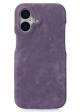 Чехол leather case для iphone 16 deep purple