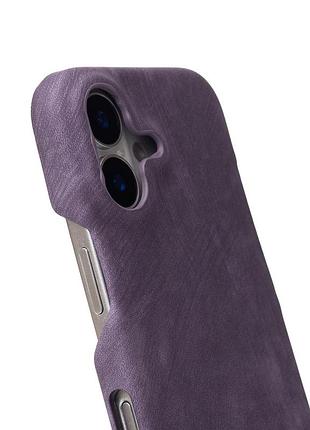 Чохол leather case для iphone 16 deep purple 2
