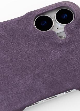 Чохол leather case для iphone 16 deep purple 4