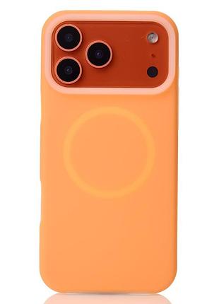Чехол liquid silicone full с поддержкой magsafe для iphone 17 pro max orange