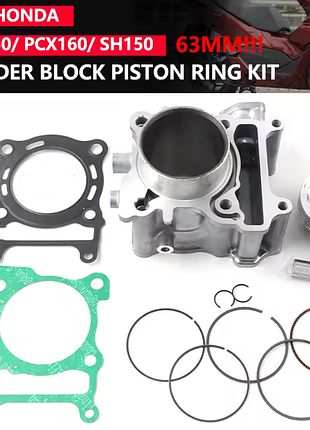 Комплект циліндра cylinder kit pcx160 63 mm kos 4-0 циліндр збільшеного діаметра для мотоциклів honda pcx160
