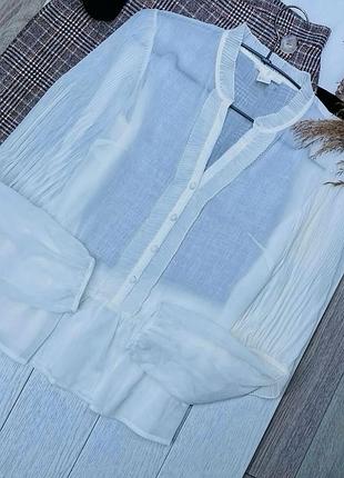 Нова біла сорочка h&m xs s прозора сорочка шифонова пряма сорочка