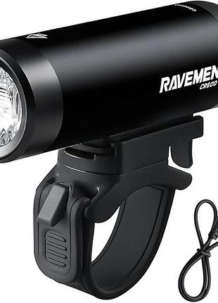 Передня велосипедна фара ravemen cr600 потужний ліхтар для велосипеда, 6 рівнів яскравості