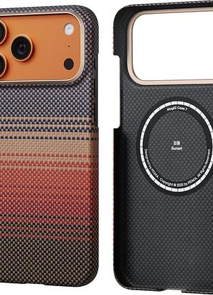 Чохол для iphone 17 pro max pitaka ultra-slim магнітний чохол з арамідного волокна з кнопкою керування камерою
